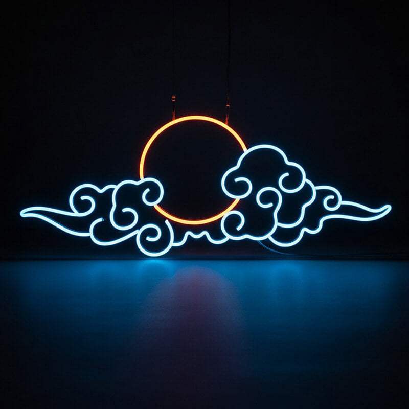 Anime Wolke Neon LED Schild USB – Japan Style Wanddeko fürs Schlafzimmer