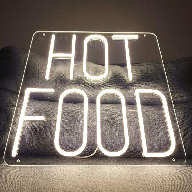 Hot Food Neon LED Schild USB – Kantine und Mensa Wand Beleuchtung