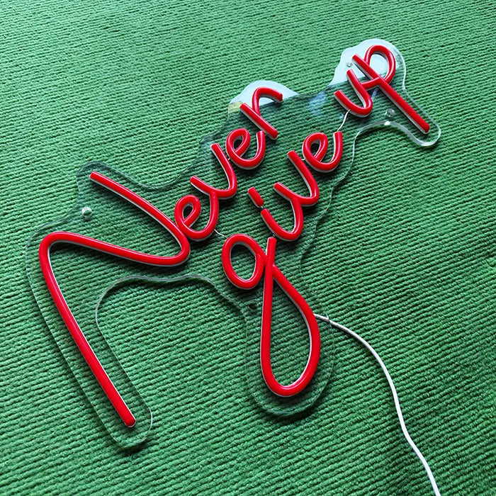 Never Give Up Neon LED Schild – USB, dimmbar | Homegym Wanddeko
