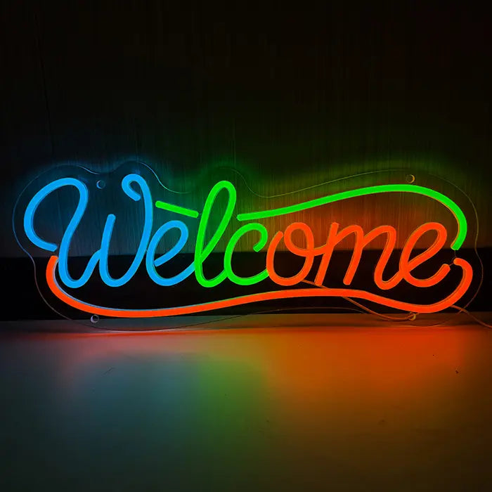Welcome Neon LED Schild – Dimmbar, USB oder 12V | Business & Eingang Deko