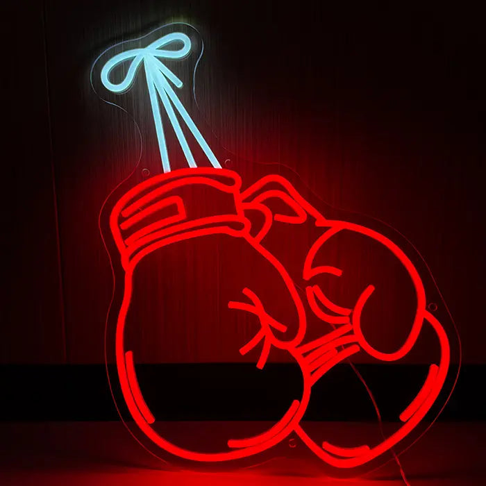 Boxhandschuhe Neon LED Schild – Dimmbar mit Fernbedienung | Boxgym Wanddeko