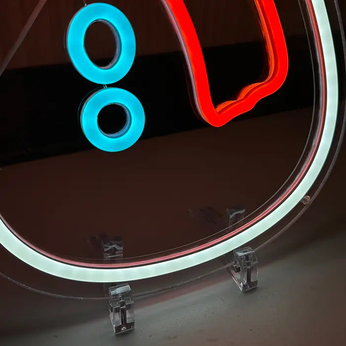 Schneemann Neon LED Schild – USB Leuchtschild | Winter Wanddeko