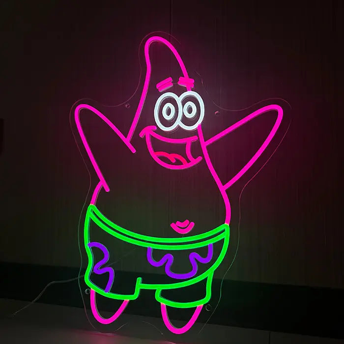 Bikini-Bottom Charaktere Neon LED Schild – USB & 12V Leuchtschild | Schwammkopf Sammler Set