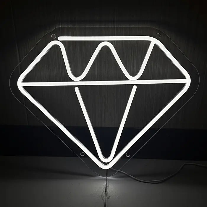 Diamant Neon LED Schild – USB Leuchtschild | Glamour Wanddeko