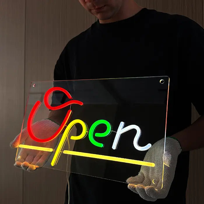 "OPEN" Neon LED Schild – USB Leuchtschild | Ladengeschäft Schild