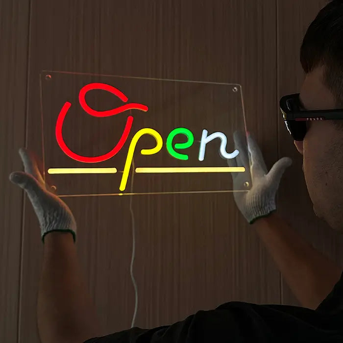 "OPEN" Neon LED Schild – USB Leuchtschild | Ladengeschäft Schild