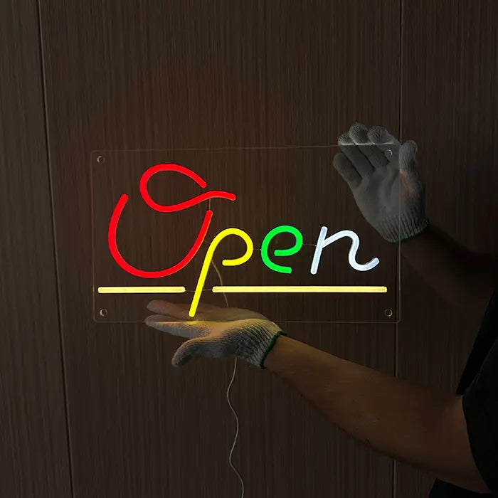 "OPEN" Neon LED Schild – USB Leuchtschild | Ladengeschäft Schild