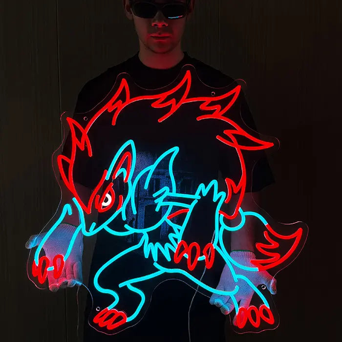 Pokémon Zoroark Neon LED Schild – 12V Leuchtschild | Pokémon Gaming Wanddeko