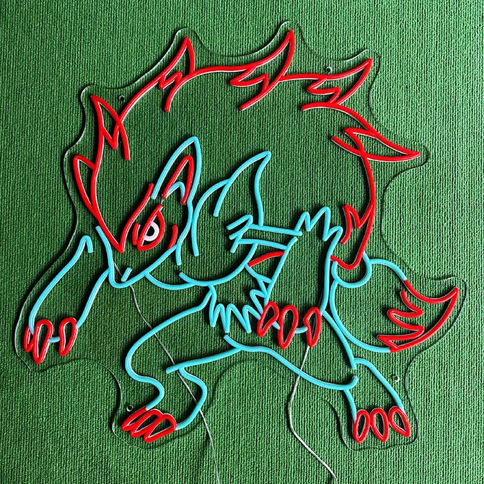 Pokémon Zoroark Neon LED Schild – 12V Leuchtschild | Pokémon Gaming Wanddeko