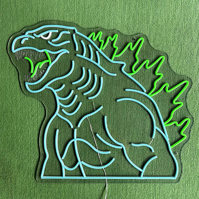 Godzilla „Kraft grüner Flamme“ Neon LED Schild – Dimmbar mit Fernbedienung | Japan Anime Deko