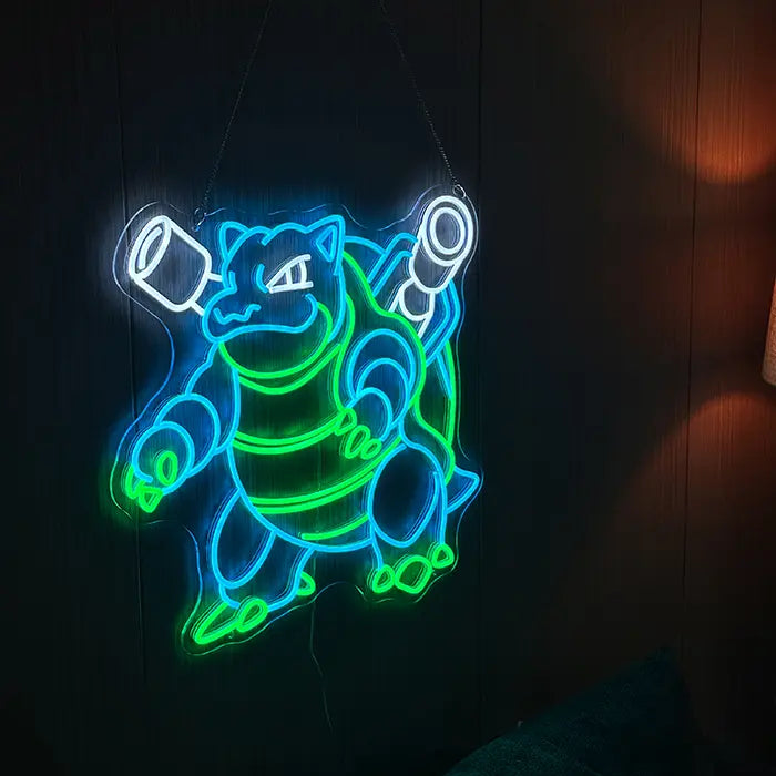Pokémon Turtok Neon LED Schild – Dimmbar mit Fernbedienung | Pokémon Gaming Wanddeko