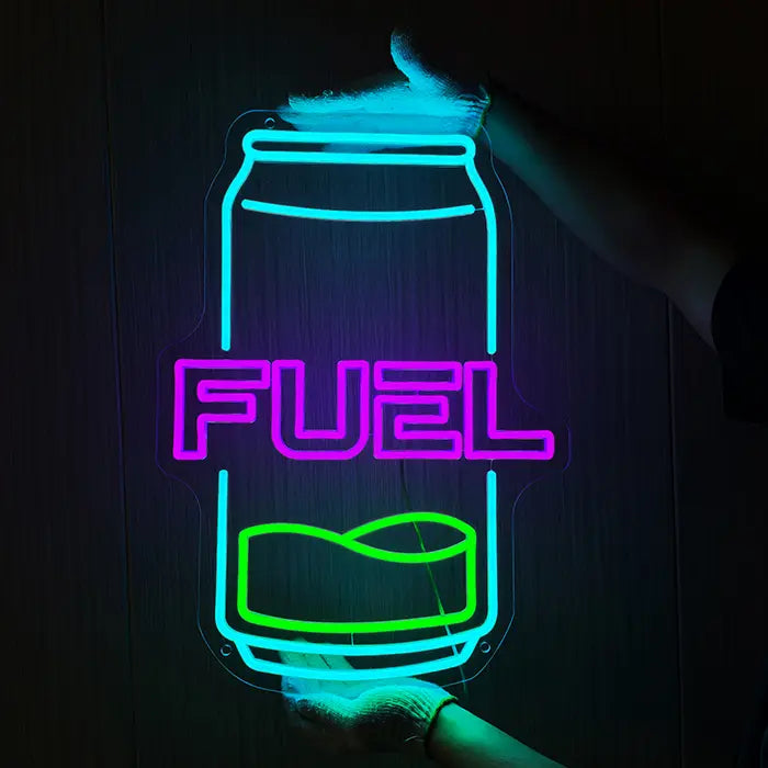 FUEL Neon LED Schild – Dimmbar mit Fernbedienung | Cyberpunk Gaming Deko