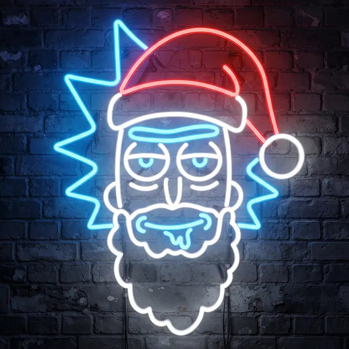 Weihnachtsmann Rick Neon LED Schild – Dimmbar mit Fernbedienung | Rick and Morty Weihnachtsdeko