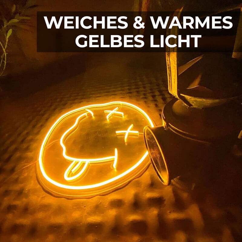 Crazy Smiley LED Schild – Spaß-Wanddeko als USB-Leuchtschild fürs Wohnzimmer