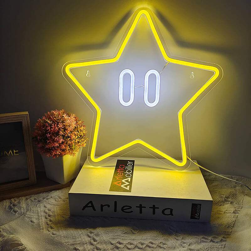 Super Star Leuchtschild – Retro Gaming Deko fürs Jugendzimmer