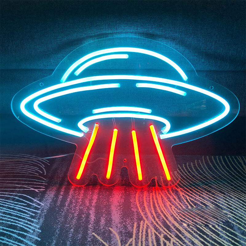 Neon UFO LED Schild USB – Space Deko fürs Gaming-Zimmer