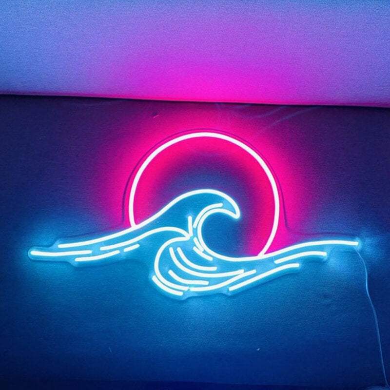 Japanisches Meer Neon LED Schild USB – Japan Style Wanddeko Wohnzimmer