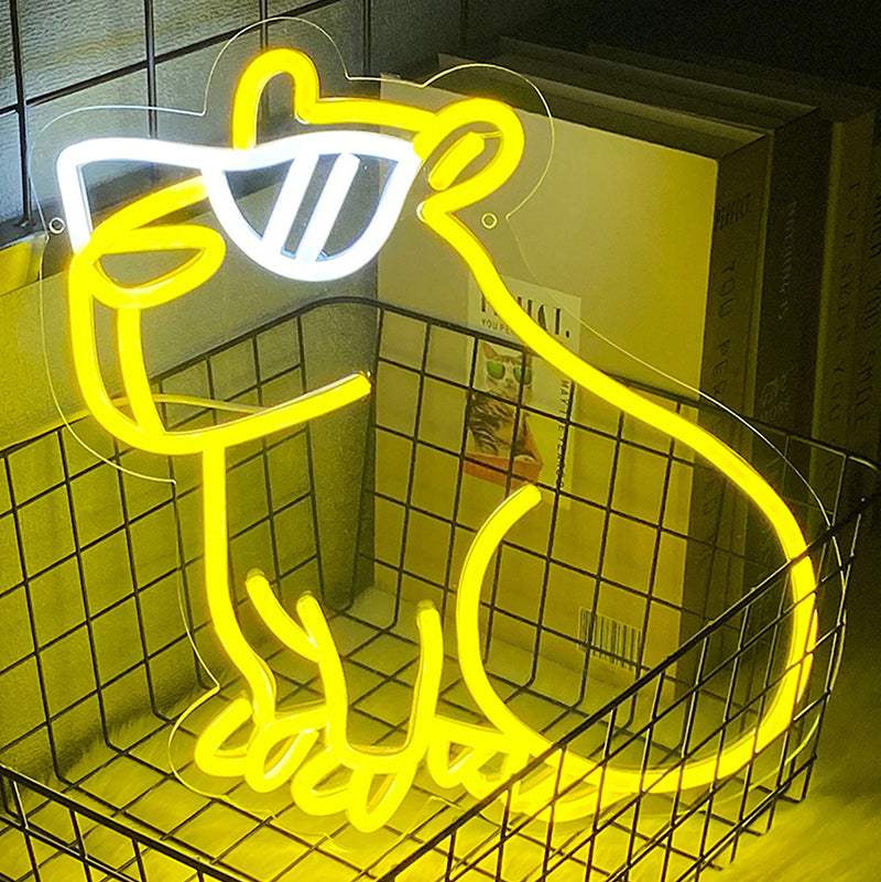 Hamster Neon LED Schild USB – witziges Nagetier als Geschenk für Tierliebhaber