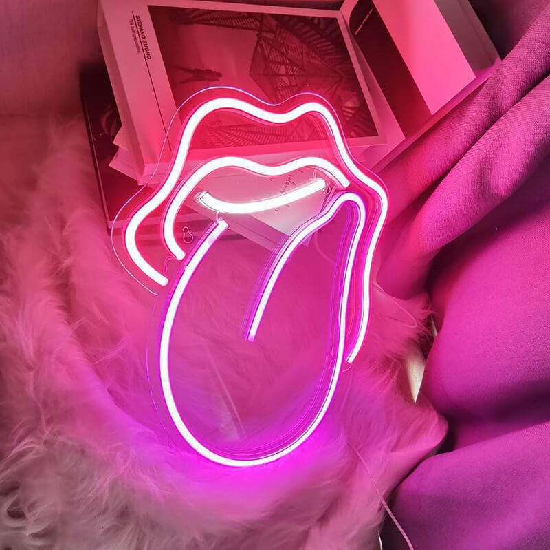 Einfach Frech (XL 50x35cm) USB - loveledlights - - lippen,mund,zunge