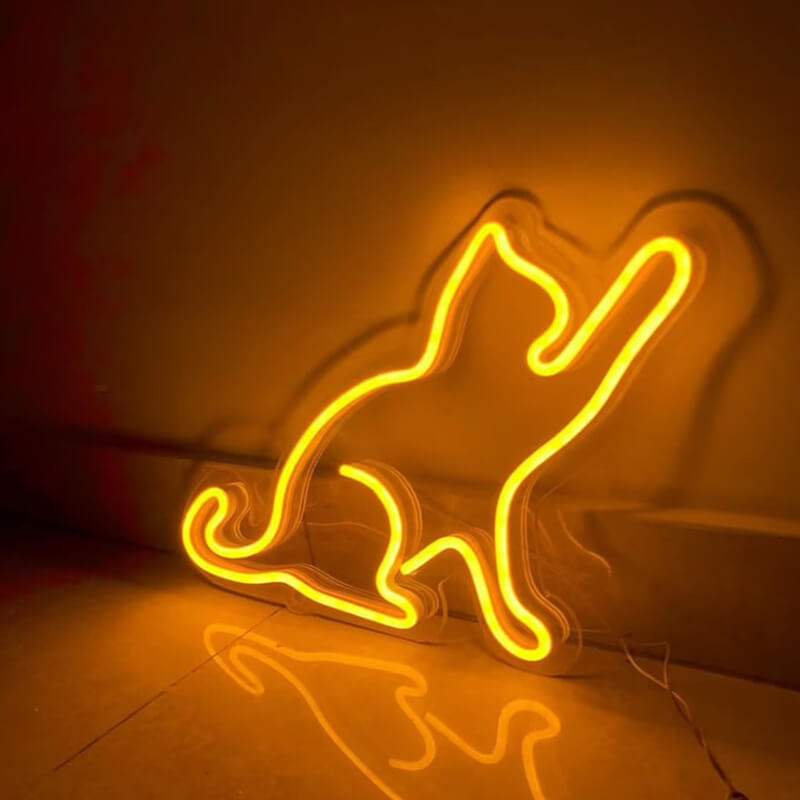 Katze Neon LED Schild – Crazy Cat Lady Geschenk Idee Wanddeko