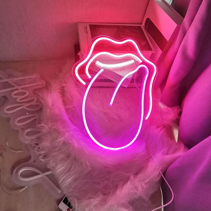Einfach Frech (XL 50x35cm) USB - loveledlights - - lippen,mund,zunge