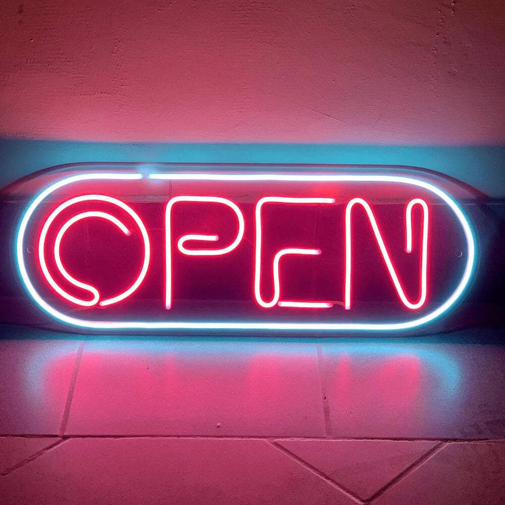 Open Cyberpunk LED Schild 6mm Acrylplatte – Tattoo Studio Eingangs-Deko