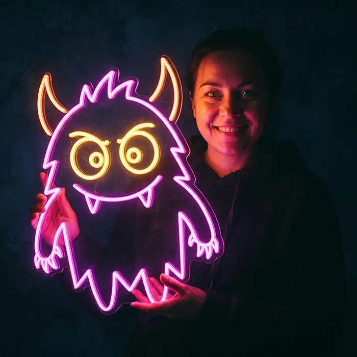 Happy Spuck Set Neon LED Schild – 9 Motive, dimmbar | Halloween Kinderzimmer Deko