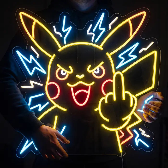 Aggro Pikachu mit Mittelfinger XL 55cm (12V)