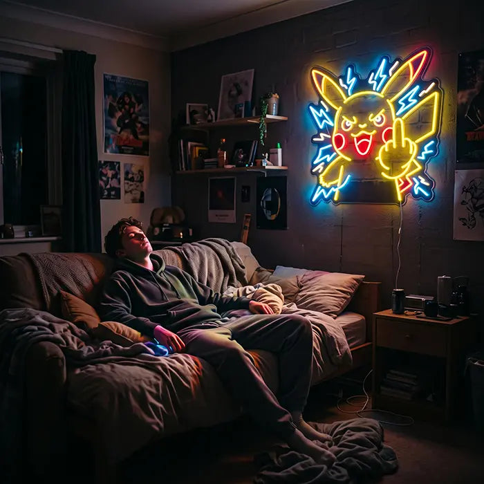 Aggro Pikachu mit Mittelfinger XL 55cm (12V)