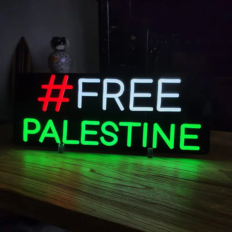 Free Palestine Neon LED Schild USB – Demo Event und Veranstaltung Wanddeko