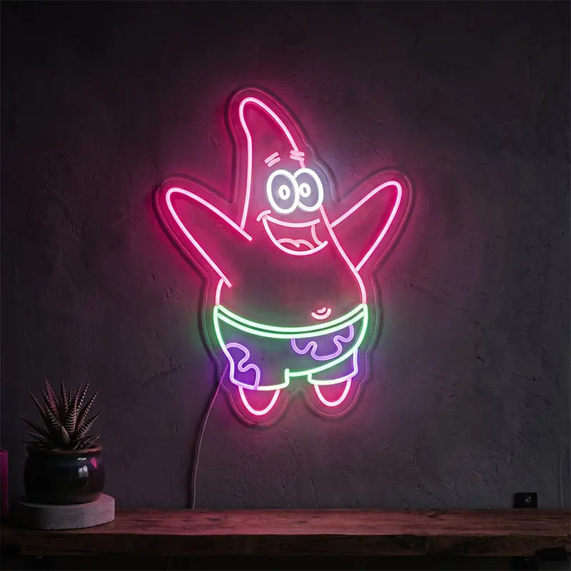 Mini Bikini-Bottom Neon LED Schild – Schwammkopf Kollektion als Wanddeko fürs Kinderzimmer