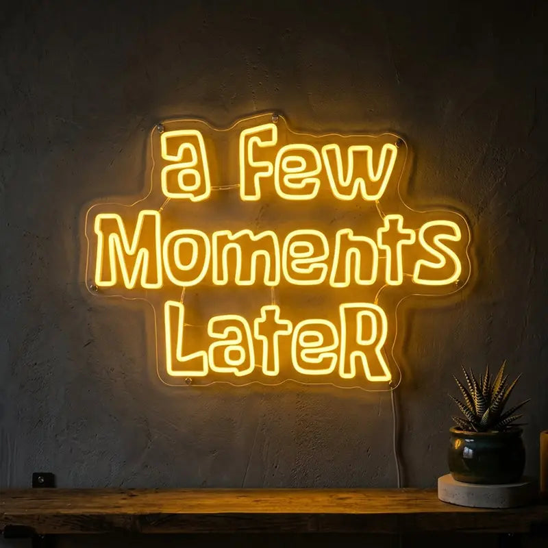 Moments Later Neon LED Schild – SpongeBob Meme als 12V Wanddeko auf 6 mm Acrylglas