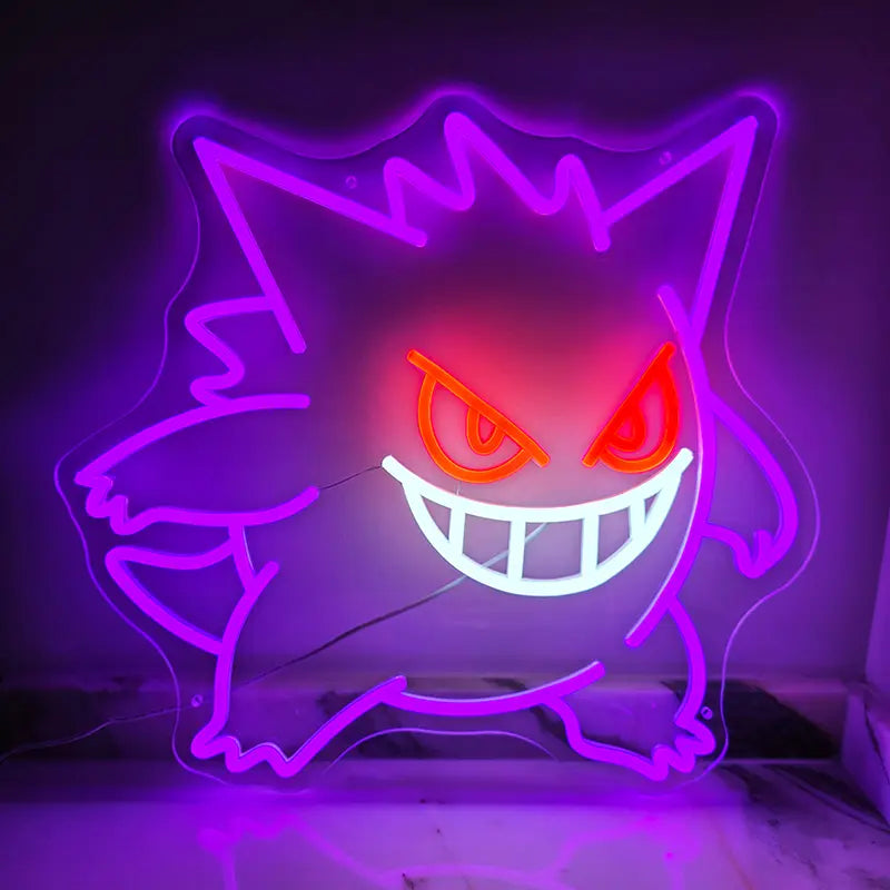 Gengar Epic Neon Glow purple – dimmbar 9 Stufen USB handgefertigt