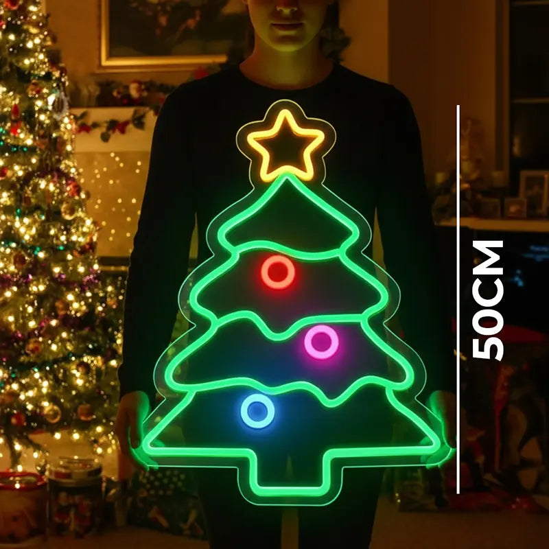 Weihnachtsbaum Neon LED Schild – grüner Tannenbaum moderne Weihnachts-Wandkunst