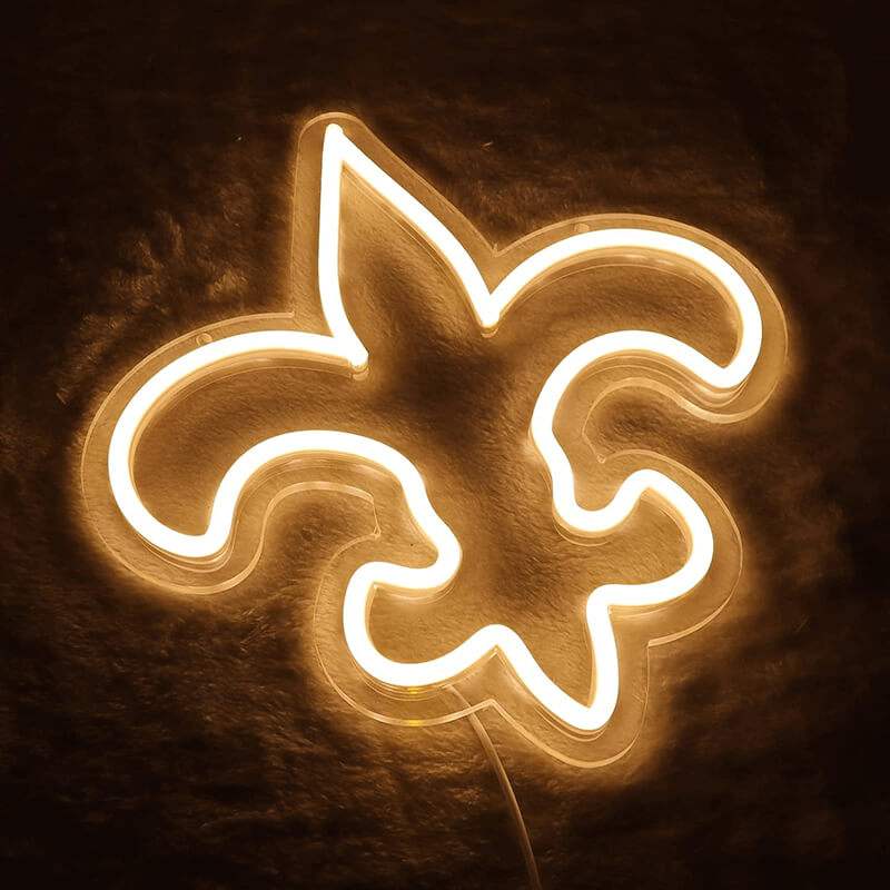 Fleur-de-lis Neon LED Schild USB – Restaurant und Hotel Wand Beleuchtung