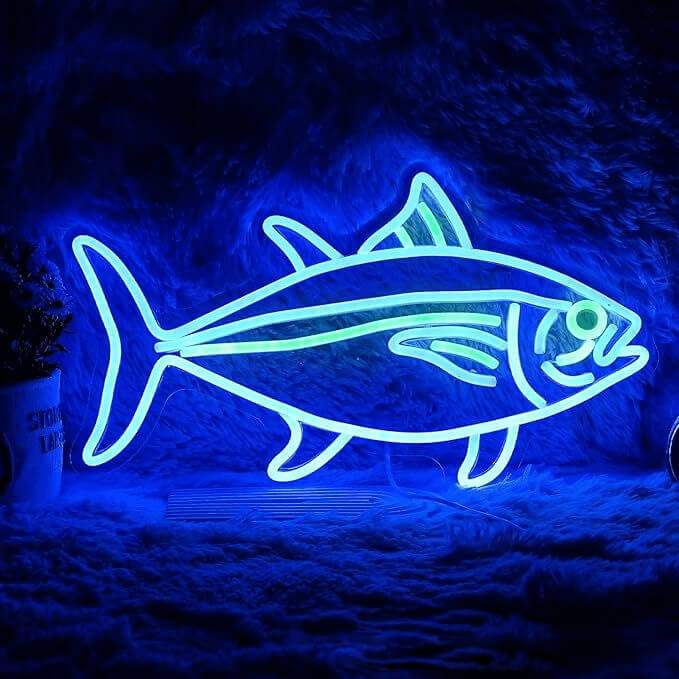 Tunfisch Neon LED Schild USB – Maritim Deko für Sushi-Restaurant