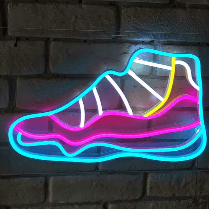 Sneaker Neon LED Schild USB – Streetstyle Deko fürs Jugendzimmer