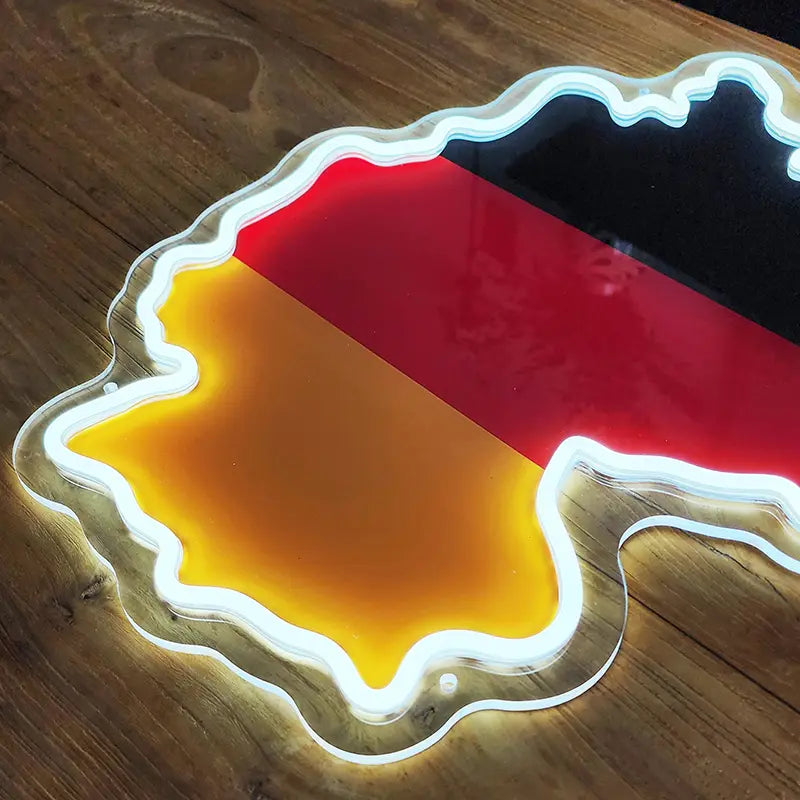 Deutschland Flagge LED Schild USB – Karten-Edition als Geschenk für Patrioten