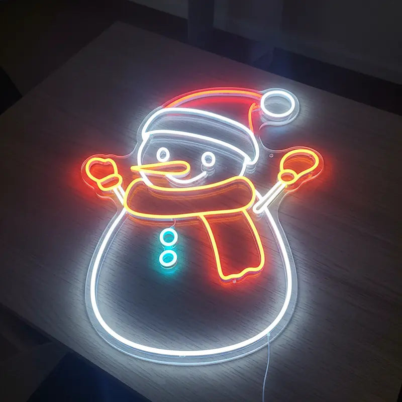 Schneemann LED Weihnachtsdeko – Leuchtzeichen für Weihnachtsmarkt