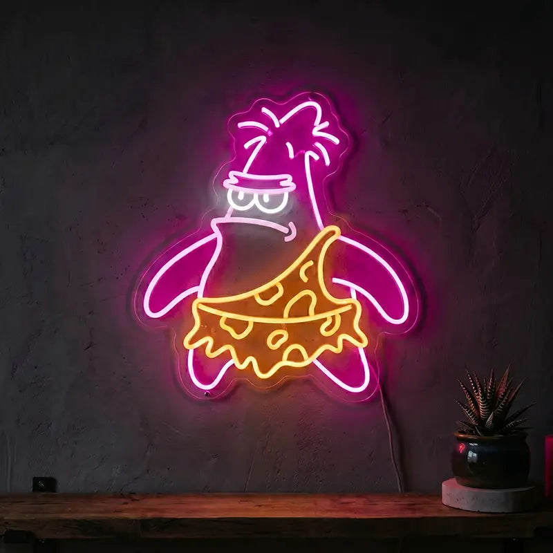 Bonga Bob Neon LED Schild beleuchtet – XL SpongeBob Edition auf 6mm Acrylplatte