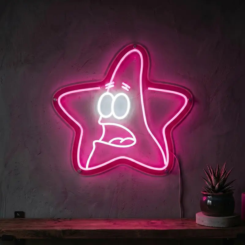 Pinkkopf Neon LED Schild – SpongeBob Freaks als USB Wanddeko auf 6 mm Acrylglas