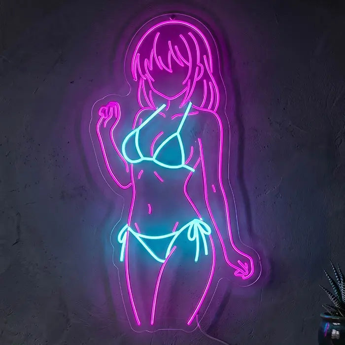 Melissa Bunny Neon LED Schild – sexy Pin-Up Bunny Girl als Wanddeko für Männerhöhle