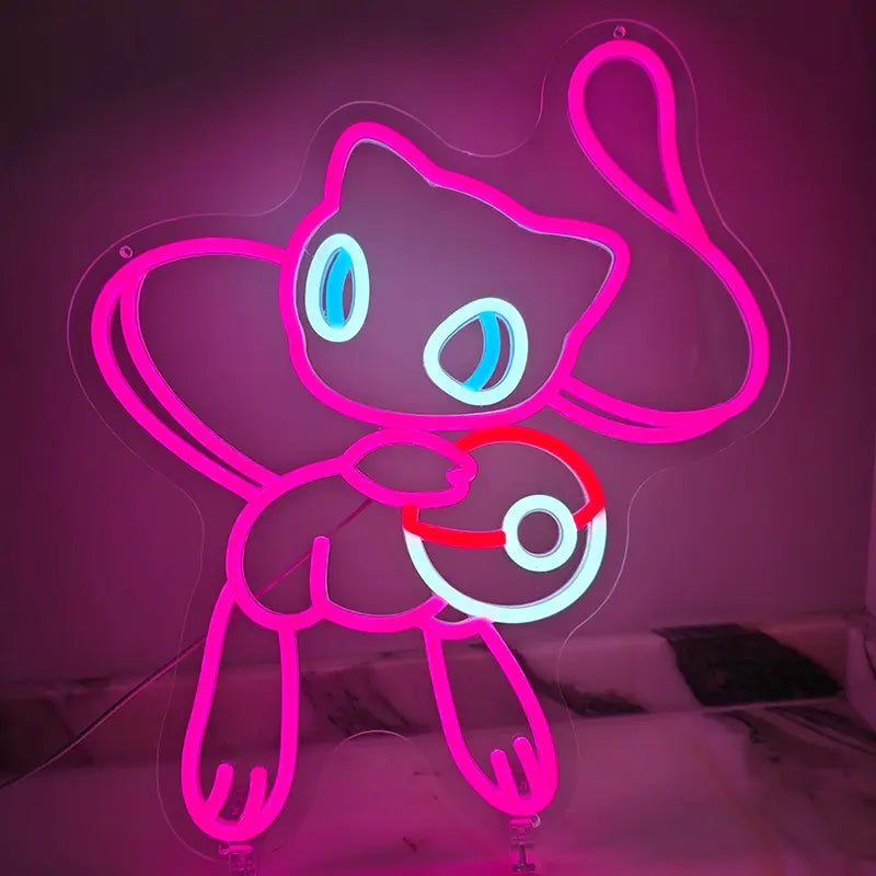 Mew Pokémon Neon Figur leuchtend – Fanartikel fürs Anime-Zimmer