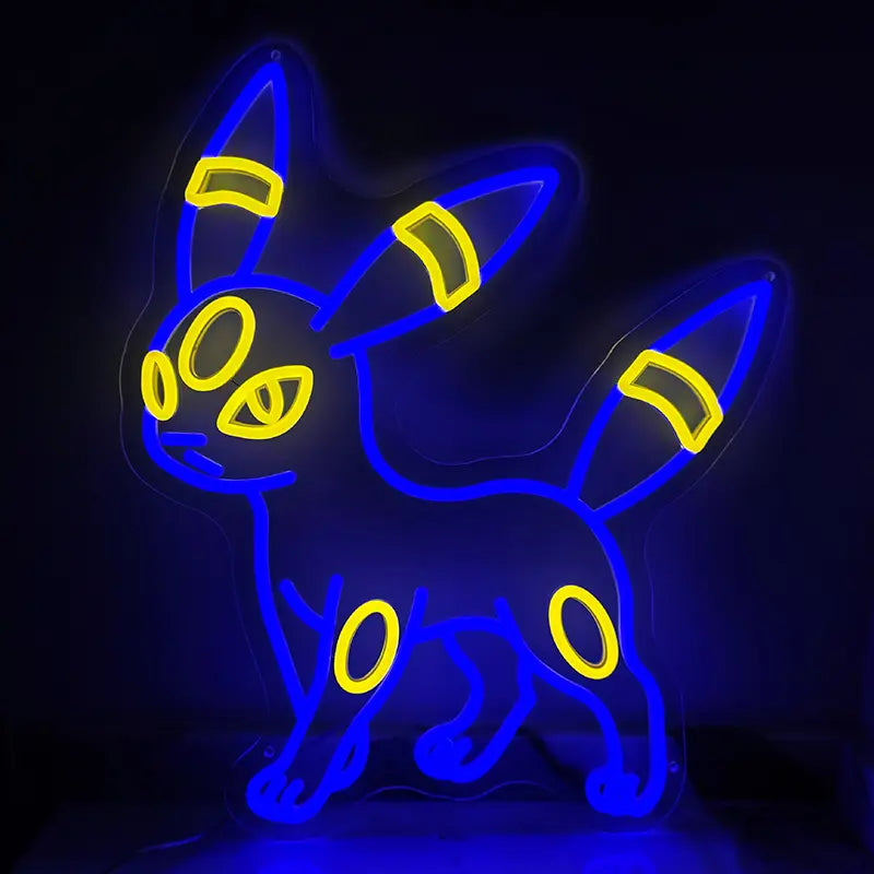 Nachtara Neonschild dimmbar 9 Stufen USB – handgefertigte Dunkel-Pokémon Deko