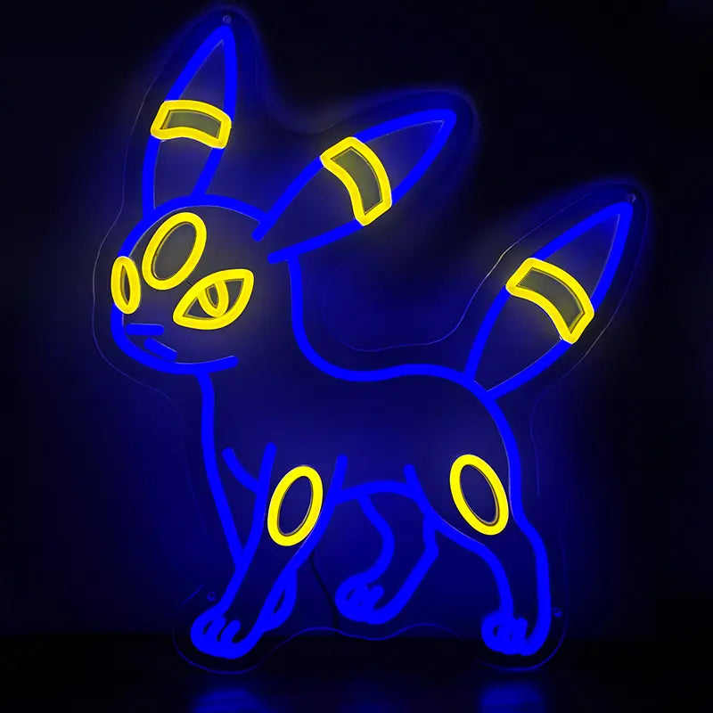 Nachtara Pokémon Leuchtschild – Wanddeko in Blau-Gelb fürs Wohnzimmer