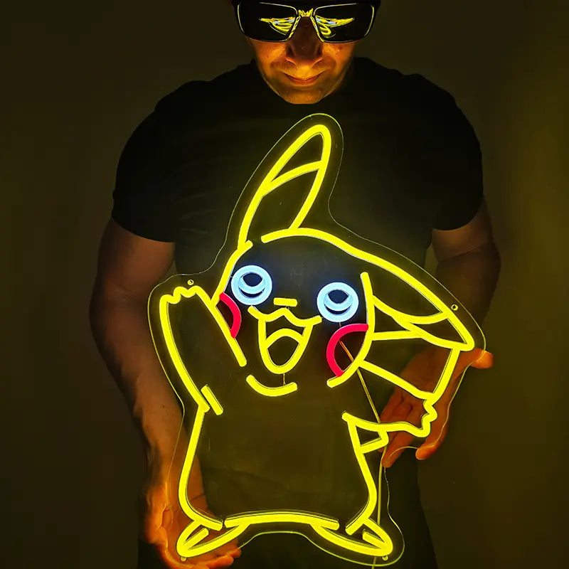 Pikachu Neon Art Zockerzimmer Beleuchtung – Pokémon Geschenkidee für Fans