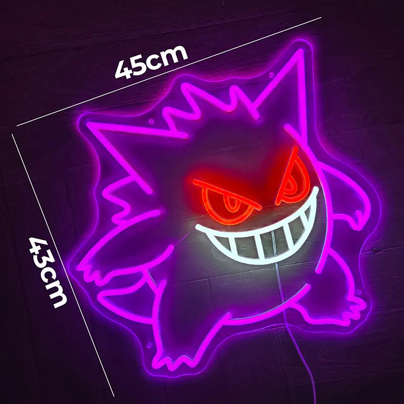 Gengar Epic Pokémon Fan Geschenk Neon – LED für Schreibtisch und Lounge