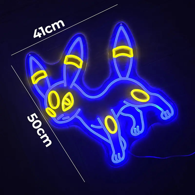 Nachtara Pokémon Geschenkidee Neon Art – Wanddeko für Sammler und Fans