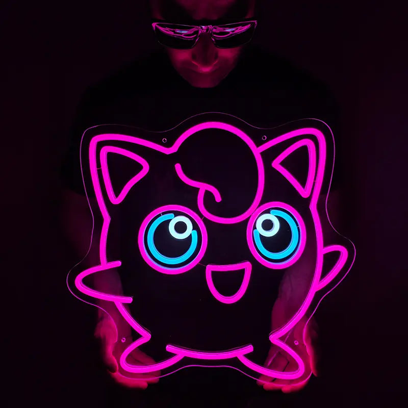 Pokémon Pummeluff Jigglypuff Neon LED Schild 12V – Normal-Pokémon Deko in Pink fürs Gaming-Zimmer