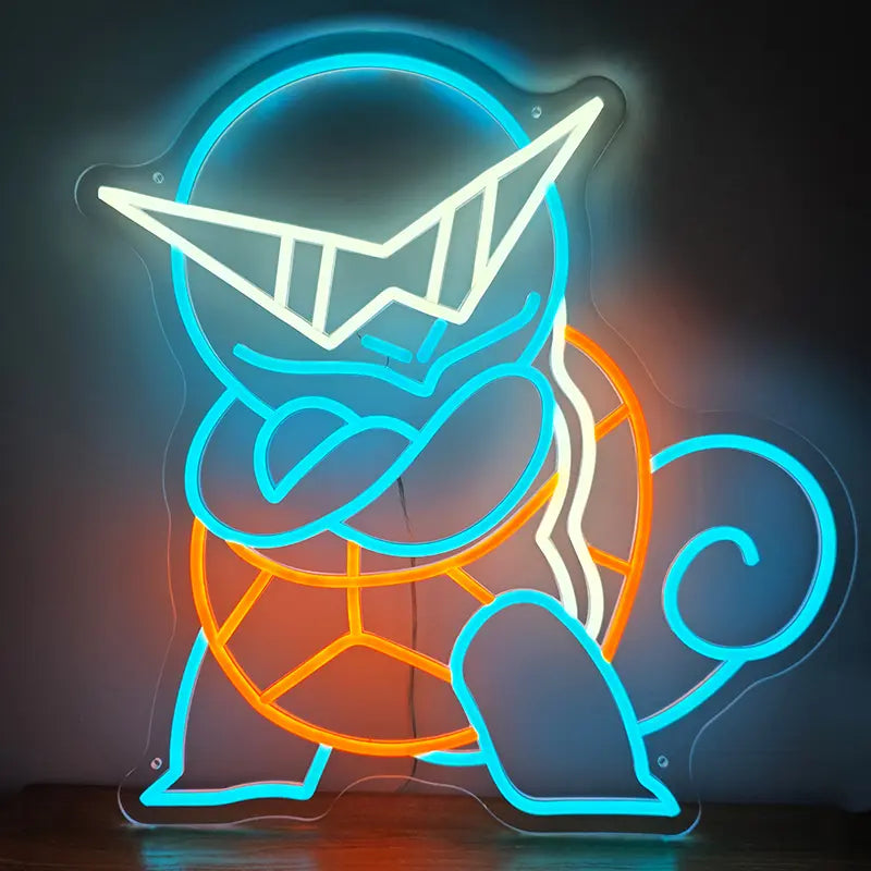 Schiggy Gang Neonschild – Sonnenbrillen-Motiv für Streamer Setup